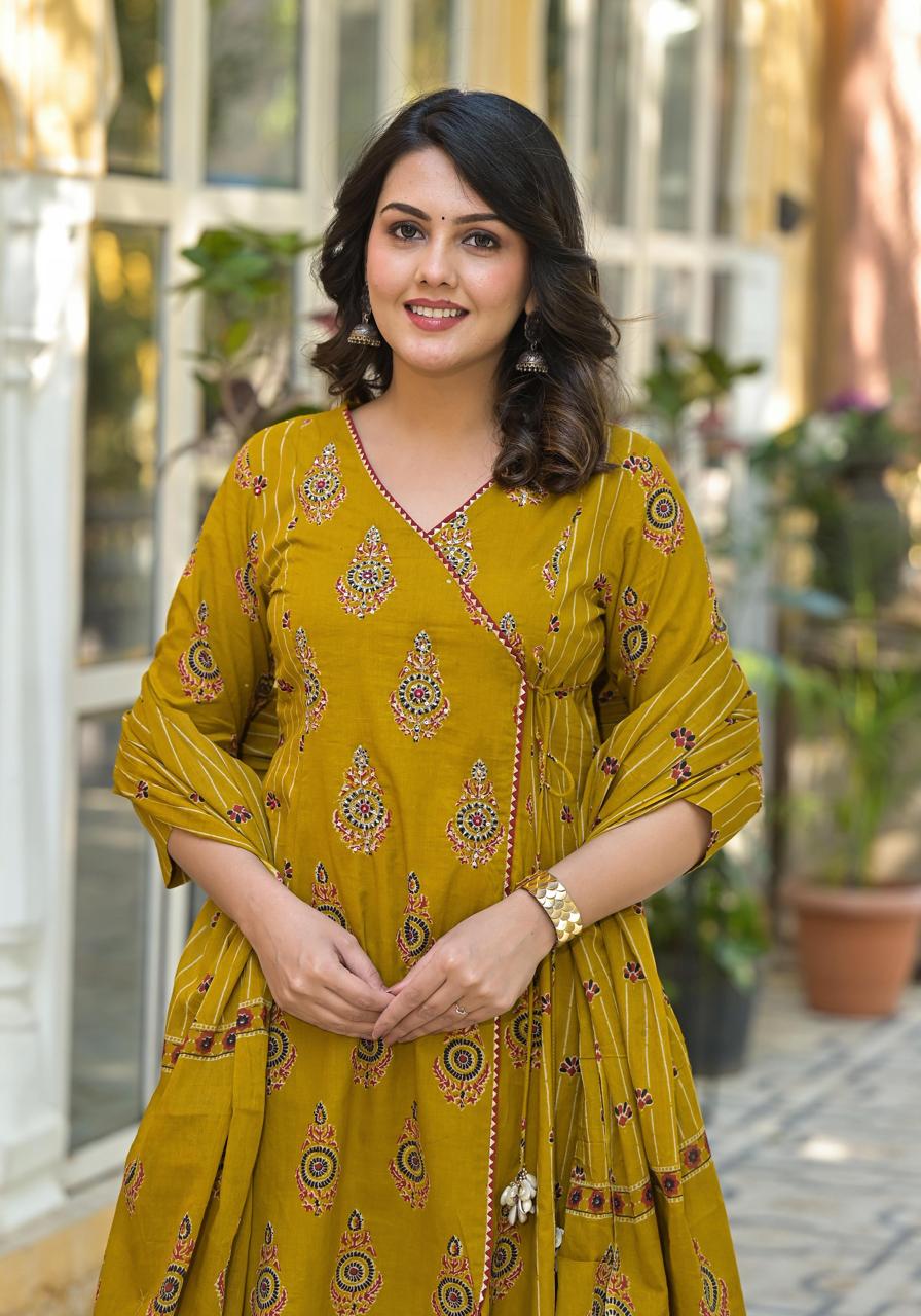 Premium cotton angrakha suit set