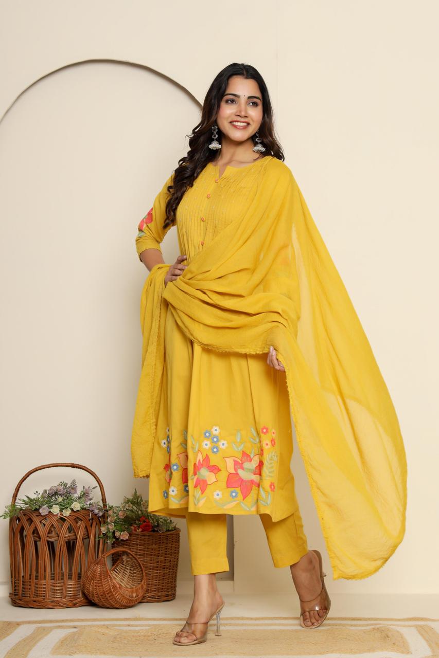 Pretty premium embroidered suit set