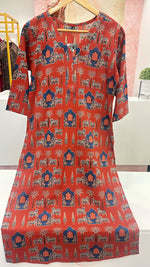 V neck pichwai cotton Kurta