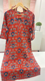 V neck pichwai cotton Kurta