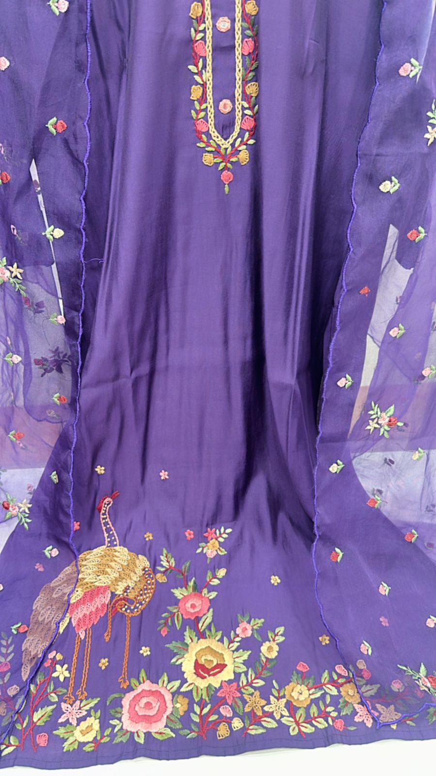 Full embroidery muslin suit set