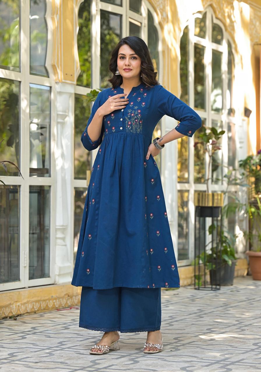 Cotton Embroidered Kurta Pant