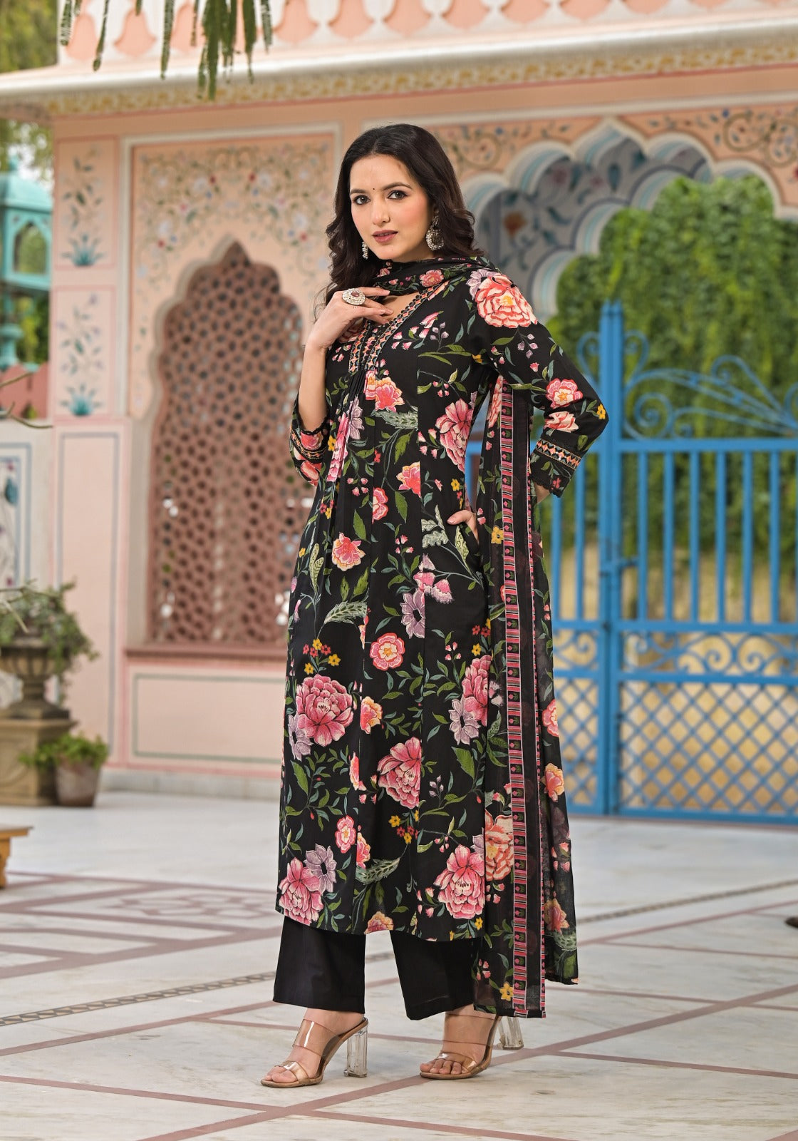 Gorgeous digital printed cotton suit set
