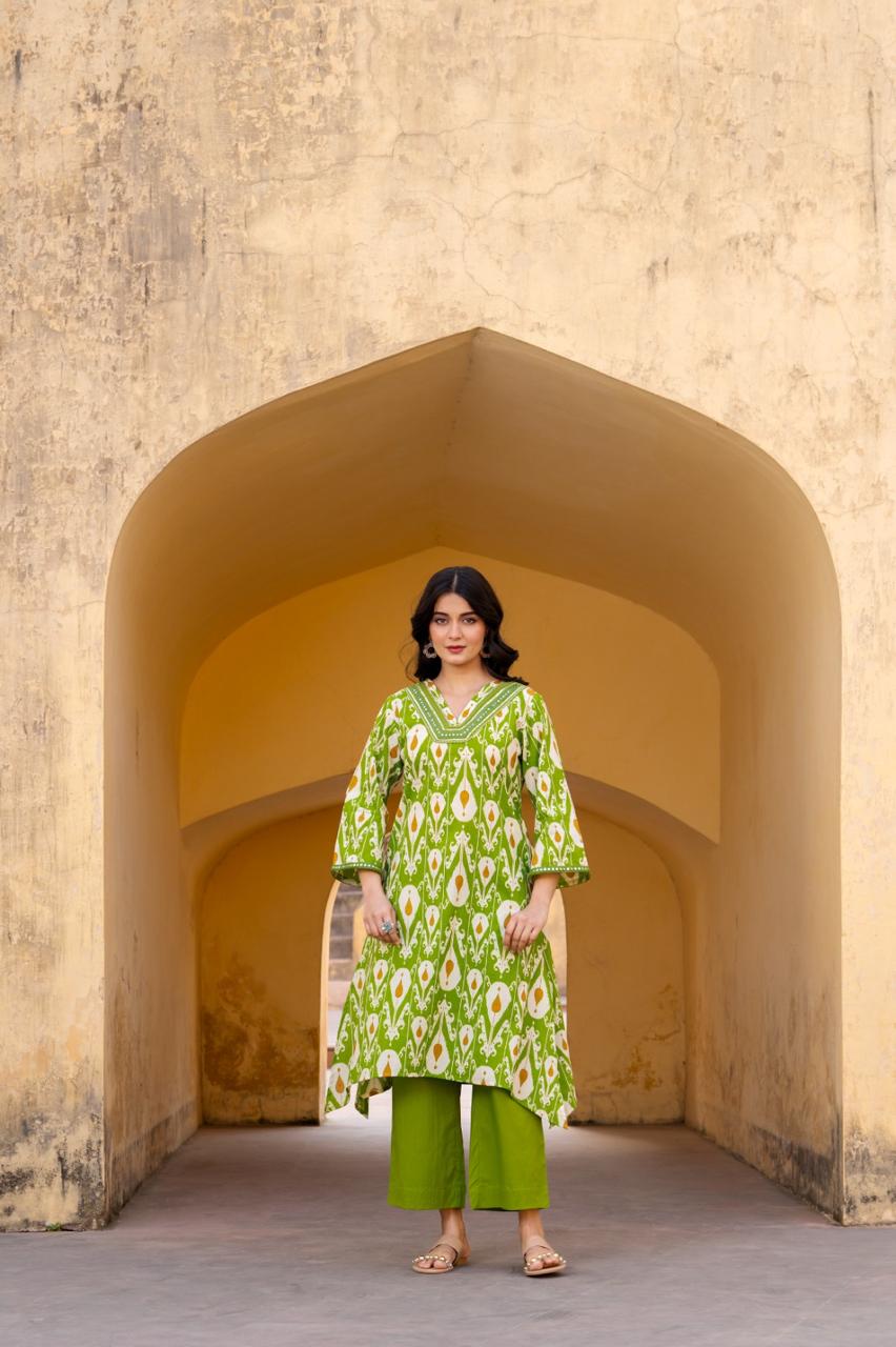 Pure Ikkat cotton co ord set