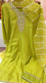 Pretty dola silk heavy hand work lining suit set with designer pant