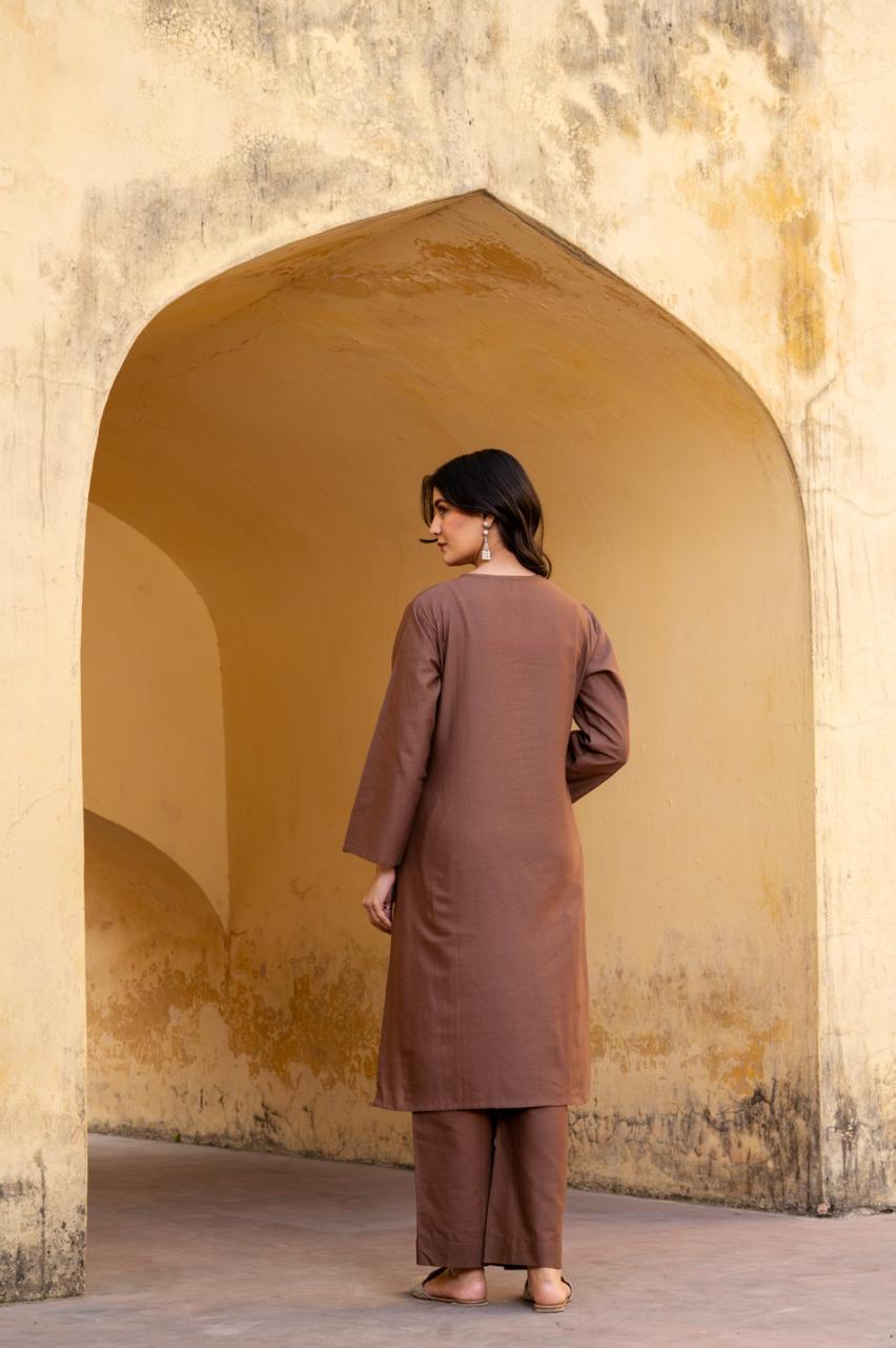 Cotton kurta with beautiful embroidery