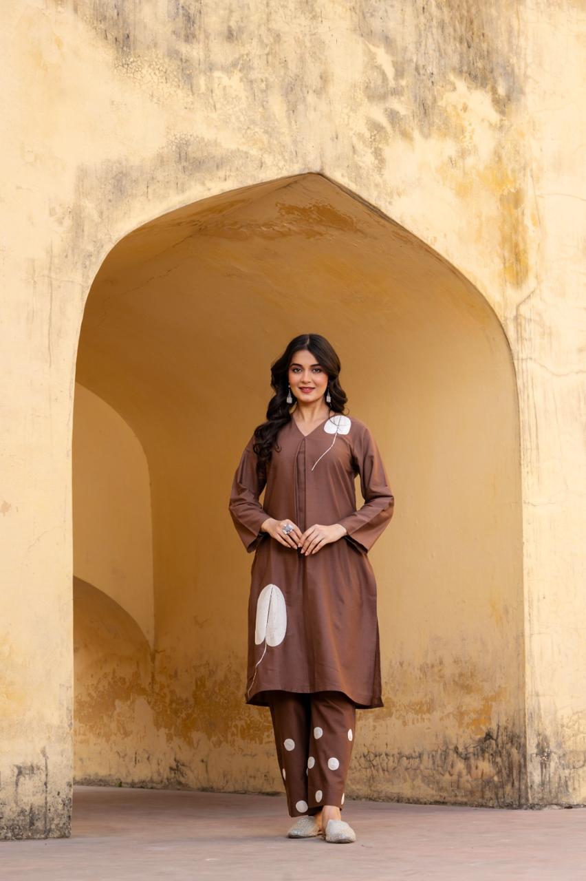 Cotton kurta with beautiful embroidery