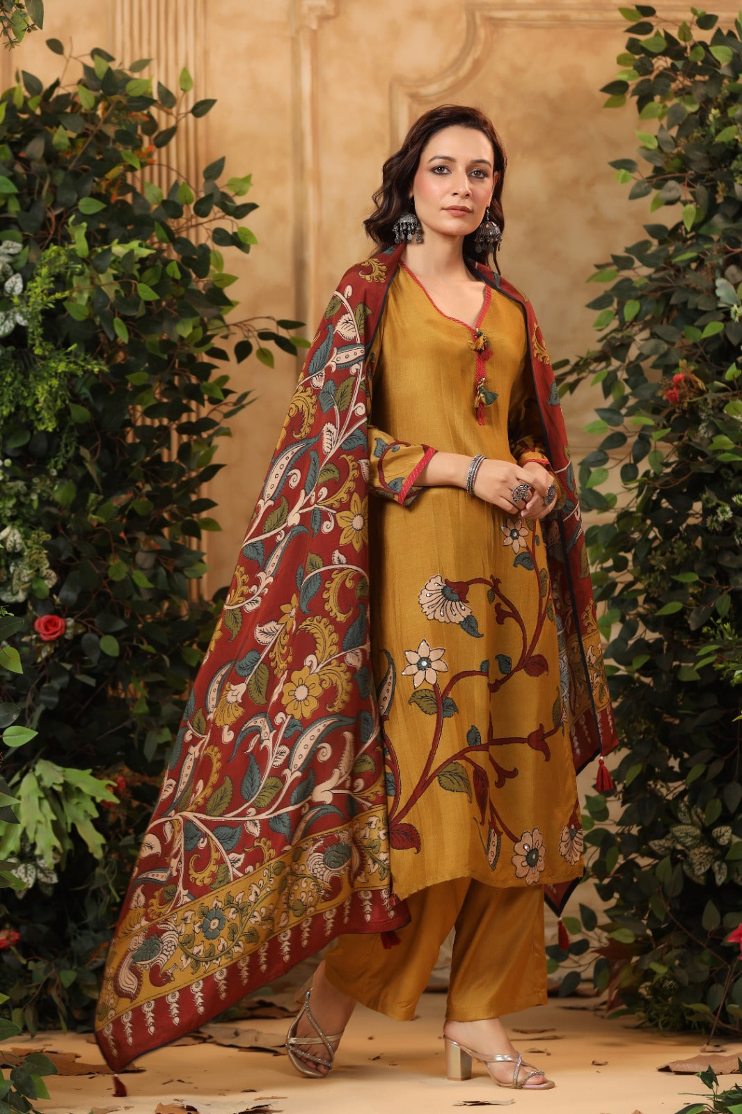 Pretty pure muslin kalamkari suit set