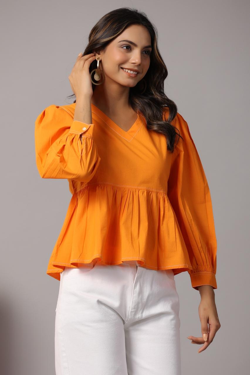 V neck Short cotton top