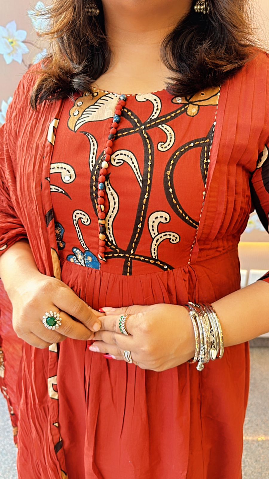 Gorgeous cotton kalamkari plazzo set