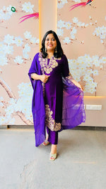 Party wear intricate gotta detailing lining suit paired with