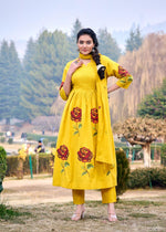 Cross stitched embroidered pure cotton suit