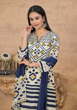 Pure crepe lining suit set with beautiful hand work