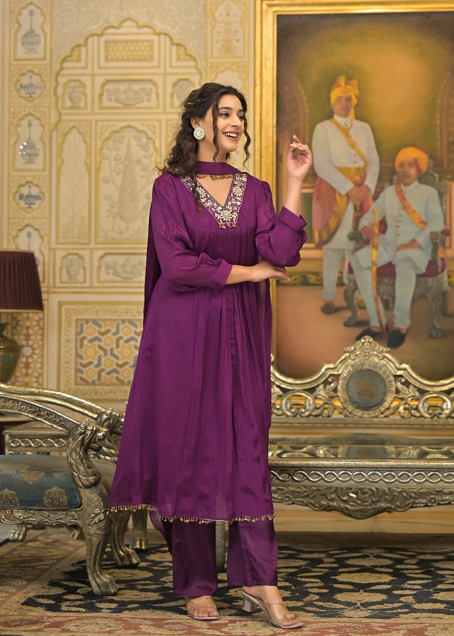 Restocked !! Pure chinon party wear lining suit set !! Dispatch Next Week