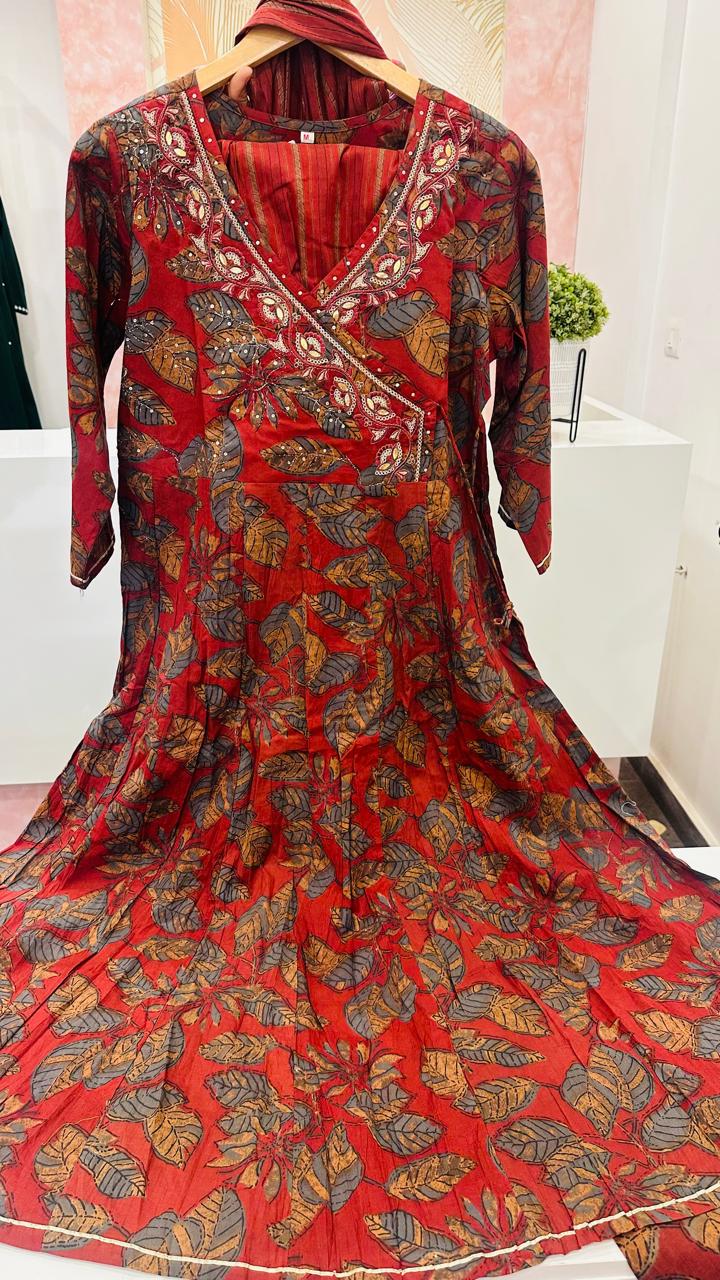 Pure cotton angrakha full suit
