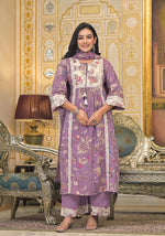 Premium cotton suit set paired with pretty yoke