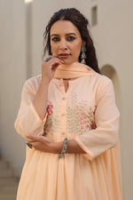 Mul cotton lining embroidered full suit