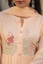Mul cotton lining embroidered full suit
