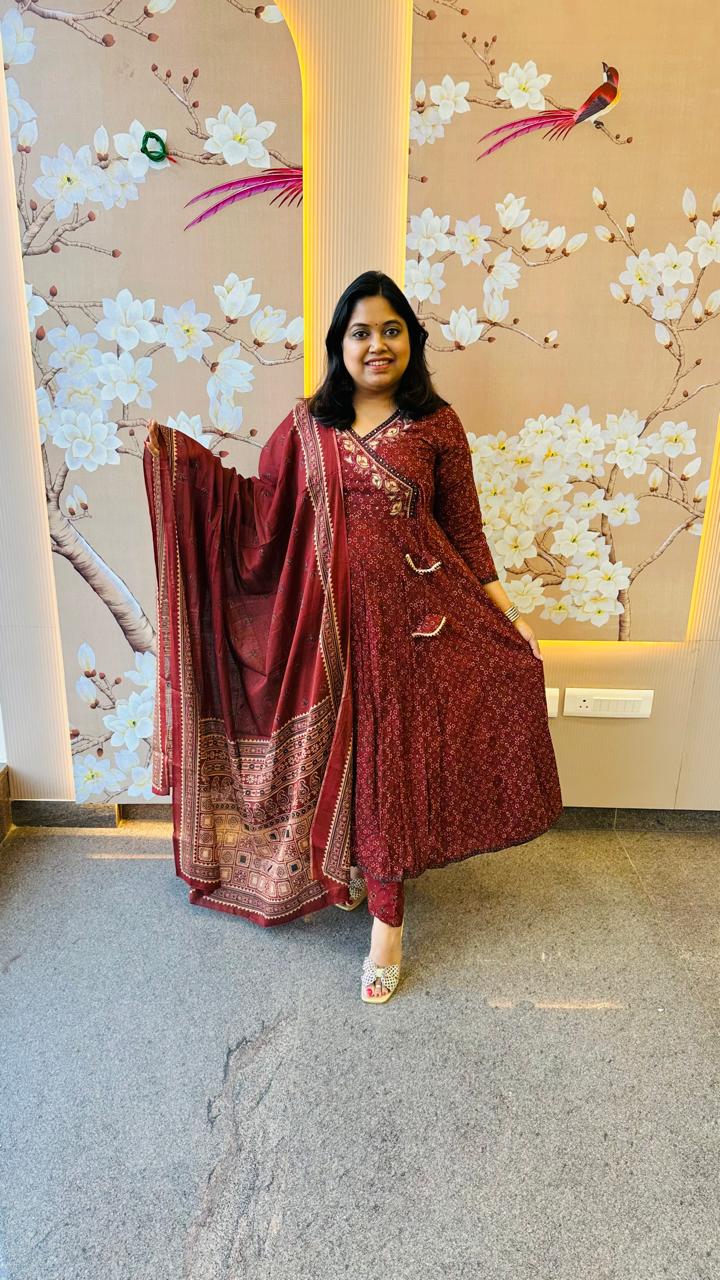 Cotton angrakha full suit set