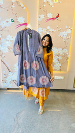 Pure Mul Chanderi lining suit set with beautiful embroidery and pearl detailing