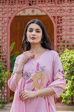 Pure cotton embroidered lining suit set