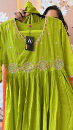 Pure cotton Anarkali half lining suit set