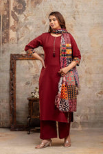 Preety cotton suit set paired with premium dupatta