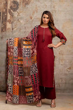 Preety cotton suit set paired with premium dupatta