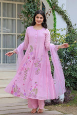 Premium Mul chanderi lining suit set with designer pocket