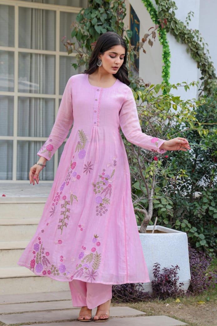 Premium Mul chanderi lining suit set with designer pocket