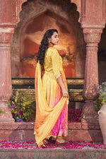 Pure crepe full lining Anarkali with heavy zari embroidered suit set