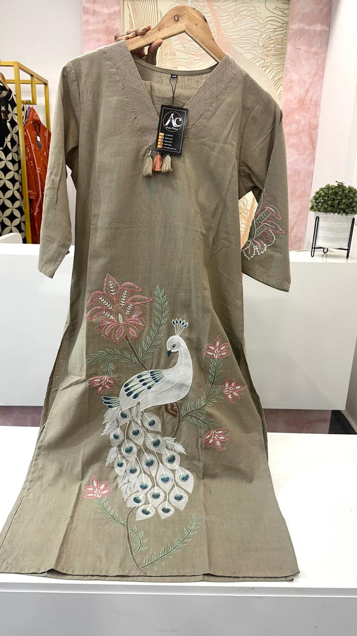 Pure cotton applique work co ord set