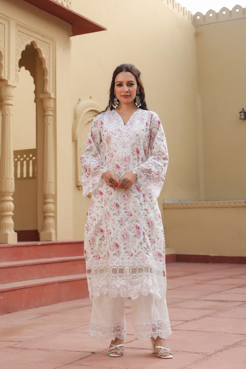 Premium lace detailing Pakistani full suit set