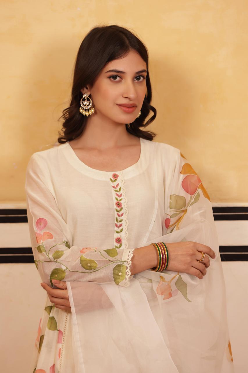 Gorgeous Mul chanderi suit set