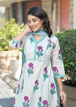 Pure cotton block print lining suit set