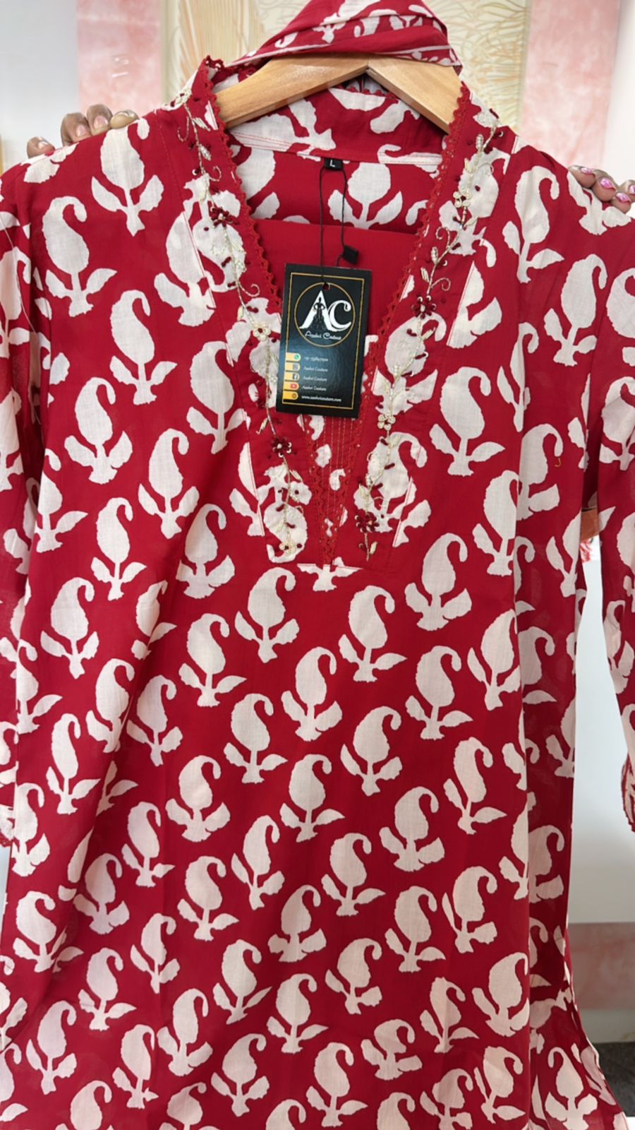 Pure cotton V neck full suit set