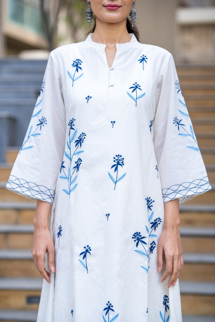 Pure cotton embroidered co ord set