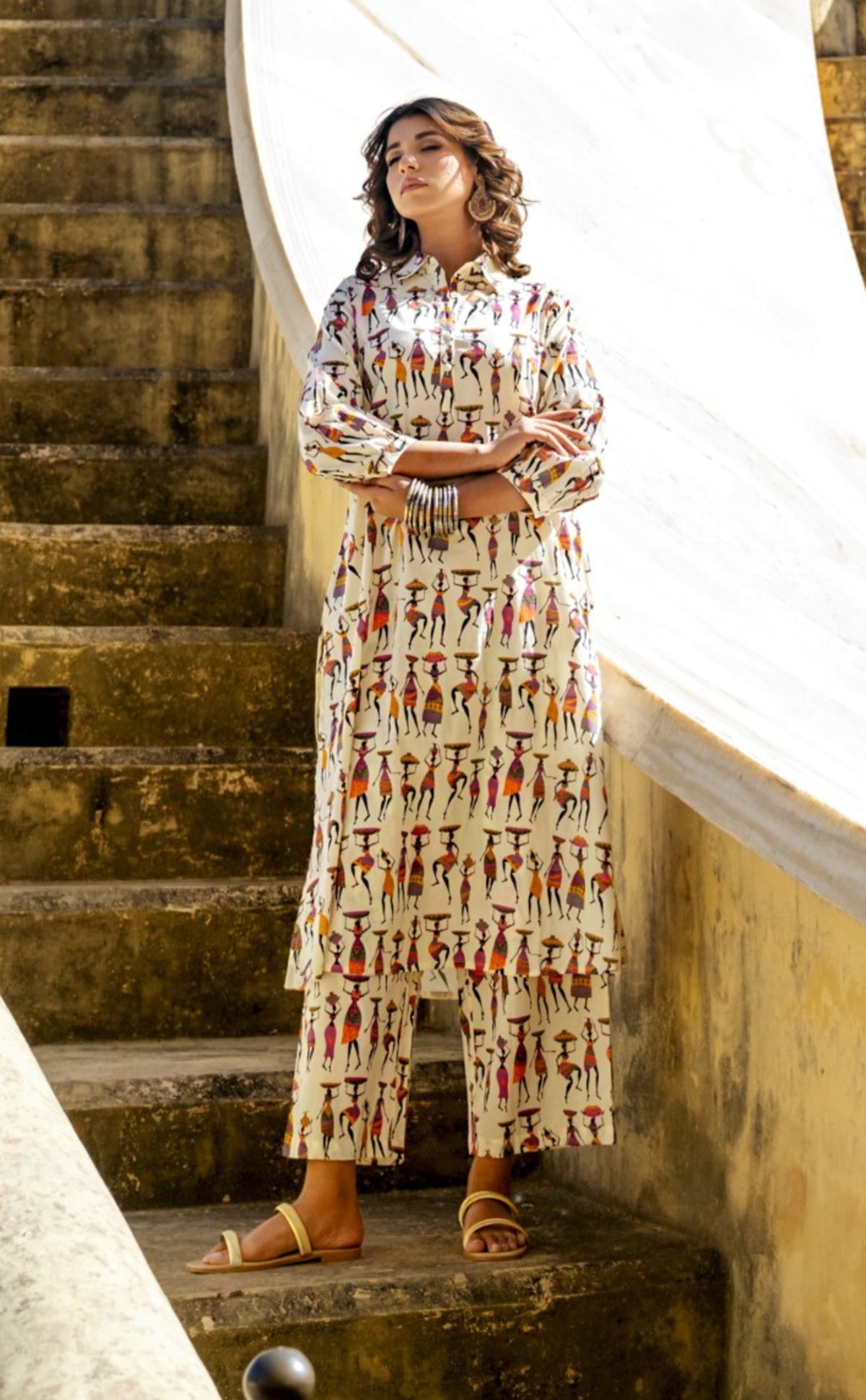 Worli art printed cotton co ord set