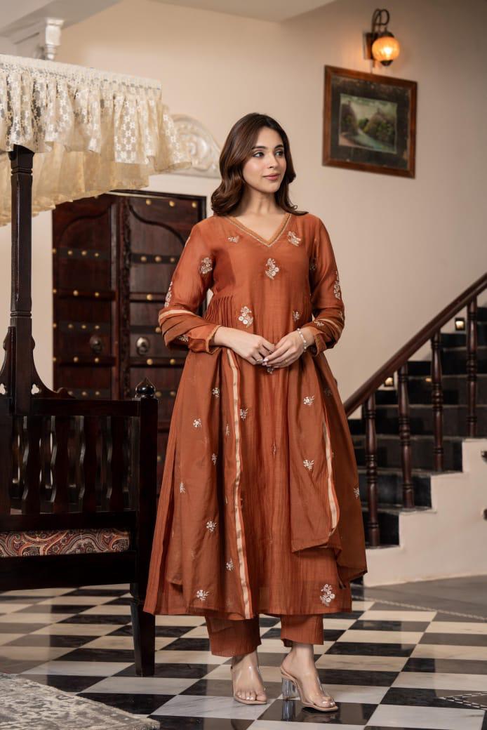 Super gorgeous Mul chanderi suit set