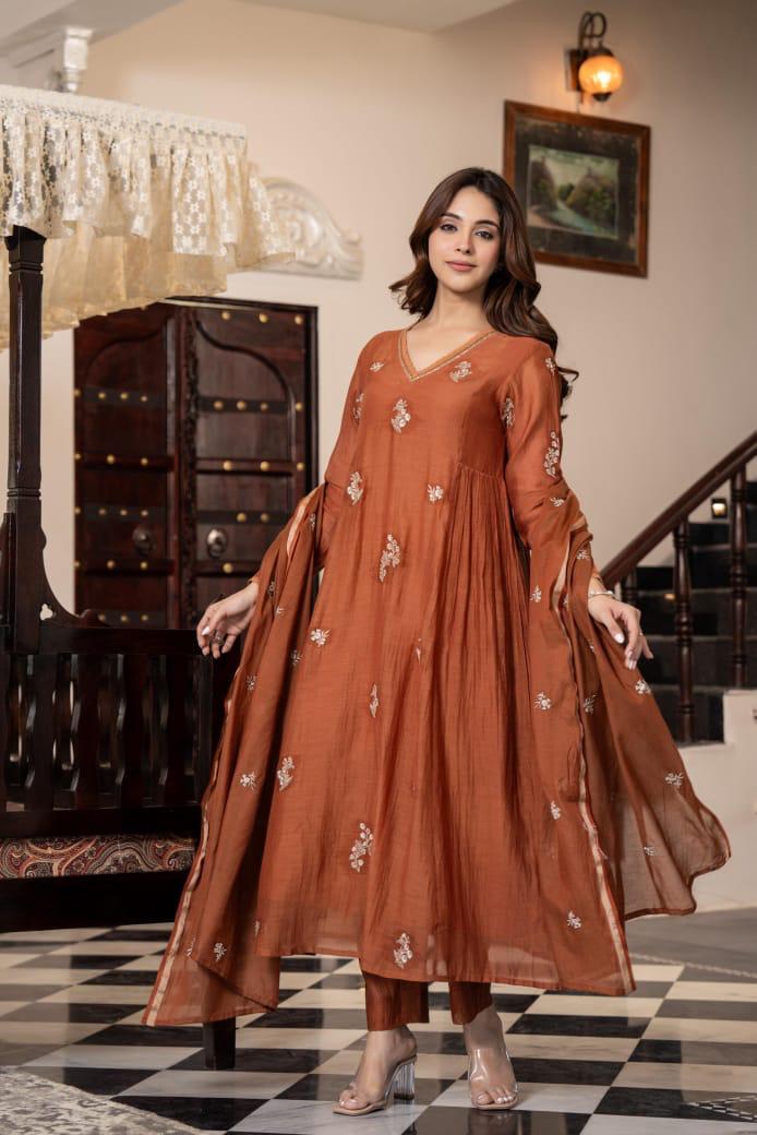 Super gorgeous Mul chanderi suit set