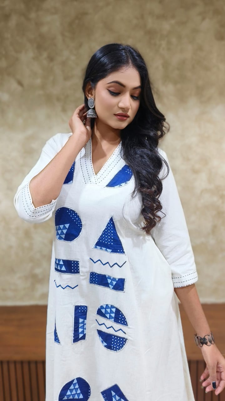 Pure cotton applique work Co ord