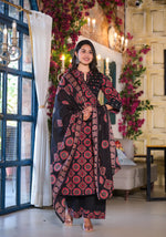 Pure cotton angrakha full suit set in red