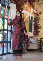 Pure cotton angrakha full suit set in red