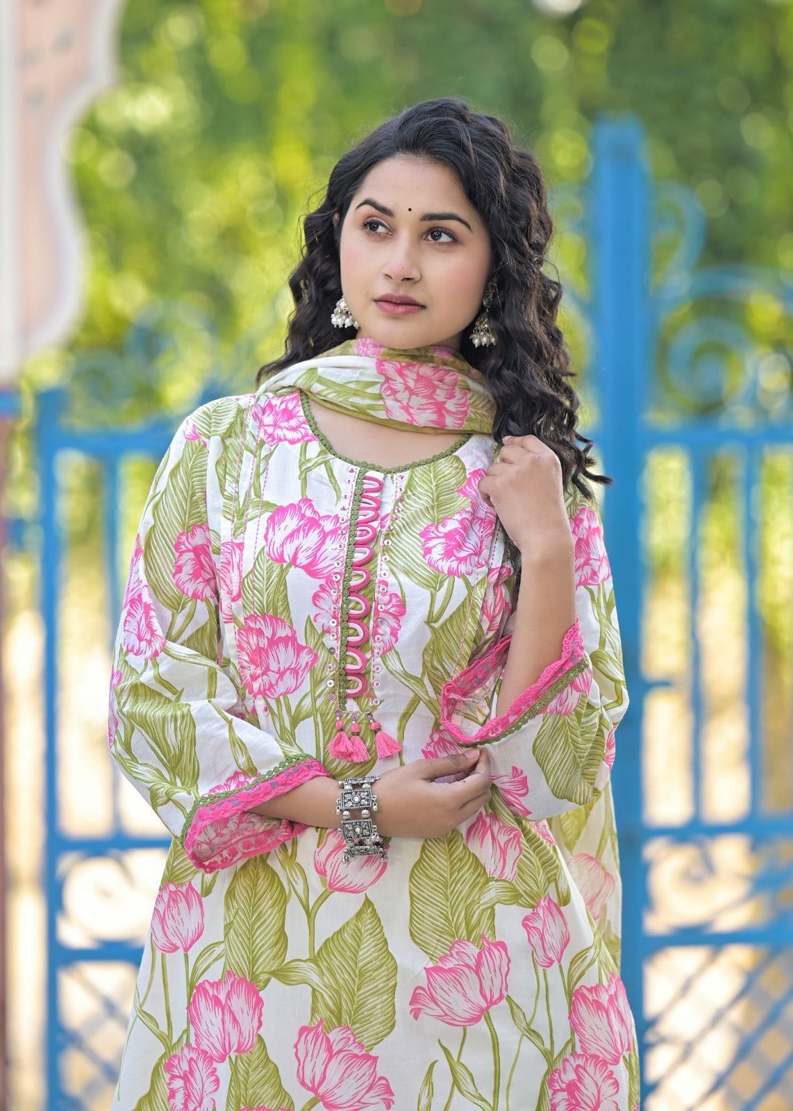 Super premium cotton suit set in pink ! Perfect for summer