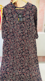 Beautiful V neck ajrakh cotton kurta