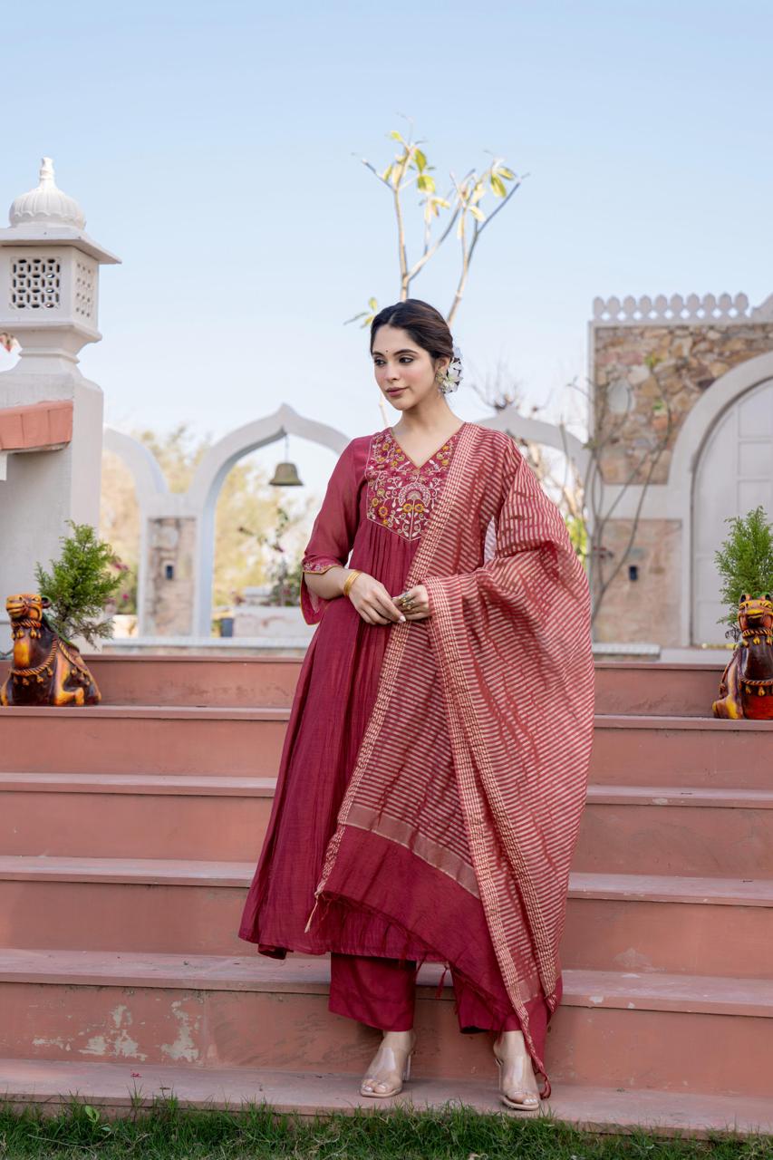 Super pretty Mul chanderi suit set