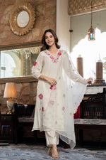 Wow Mul chanderi embroidery suit set