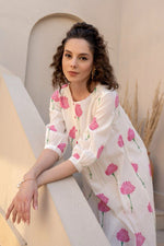 Pure Mul cotton lining co ord set in pink