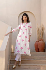 Pure Mul cotton lining co ord set in pink