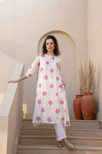 Pure Mul cotton lining co ord set in pink